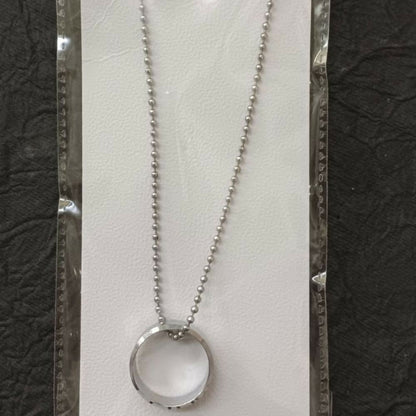 Elegant Big Silver Round Shape Pendant Necklace for Men