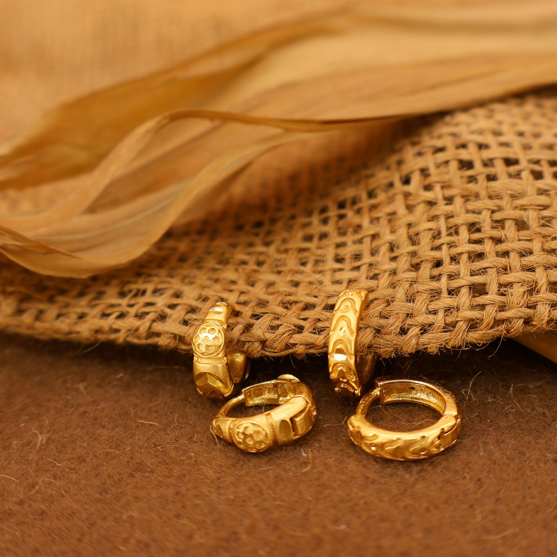 Gold AD Hoop Earrings for women and girls Combo Pack of 2