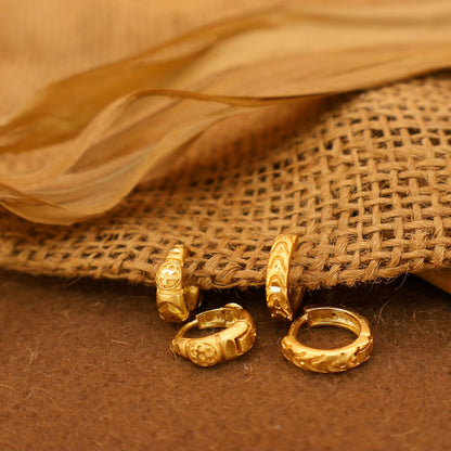 Gold AD Hoop Earrings for women and girls Combo Pack of 2