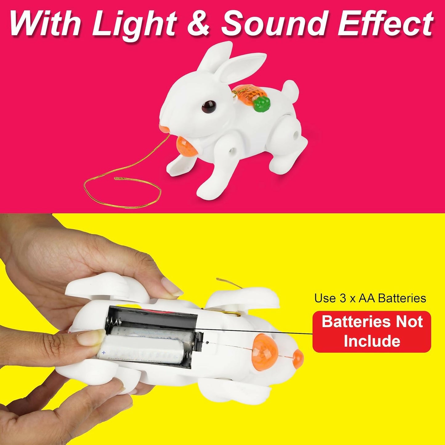 Crawling Rabbit Toy – Musical with Lights & Sounds for Kids Mix colour