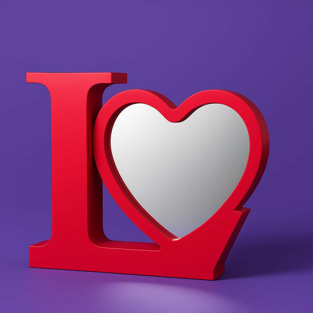 Love Heart LED Photo Frame and mirror with Warm Lights for Couples & Gifting