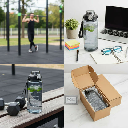 2 L Plastic Motivational Sipper Water Bottle