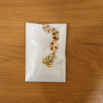Hanuman Pendant Gold Plated & Rudraksha Bead Mala
