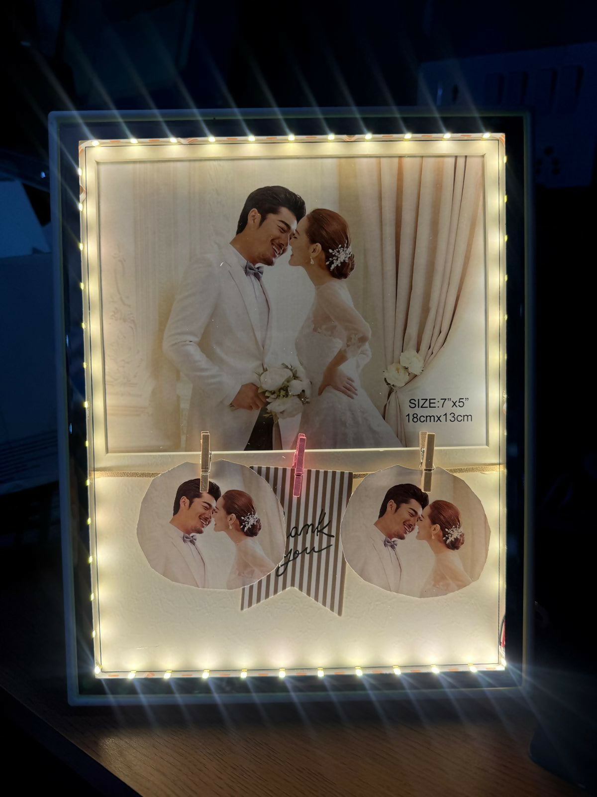 LED Photo Frame 7x5 Collage with Clips Decorative Light Frame