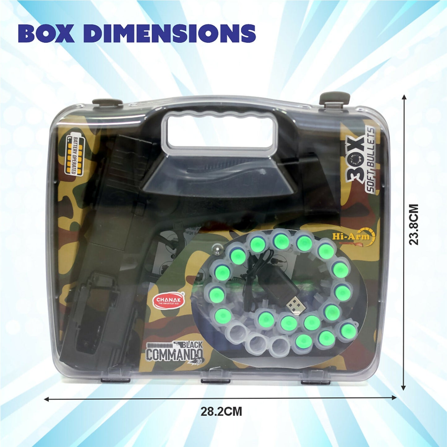 Rechargeable Soft Bullet Toy Gun Set with 30 Bullets and Dual Manual Auto Firing Mode