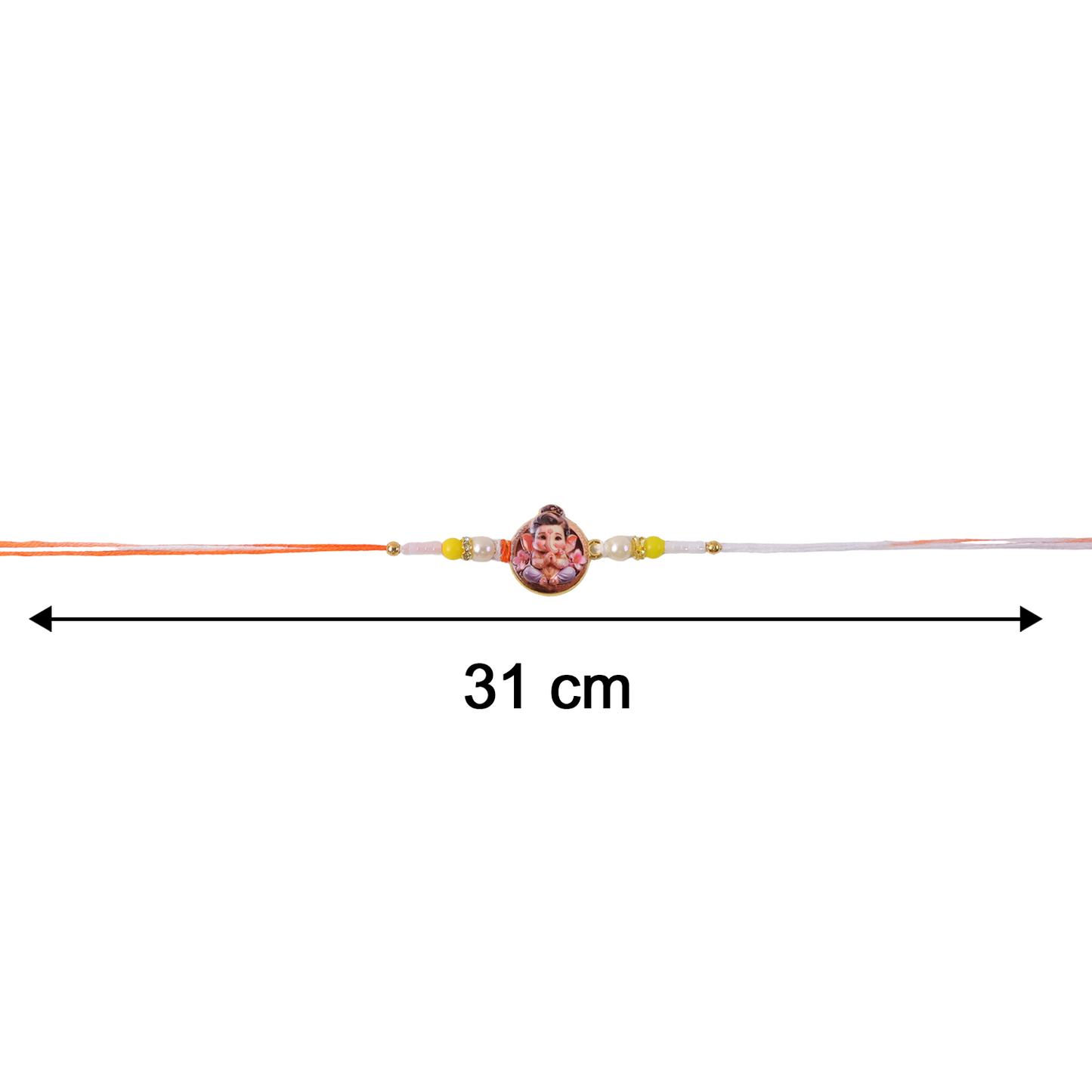 Ganesh Ji Premium Beaded Rakhi Symbol of Blessings & Prosperity (5pcs)