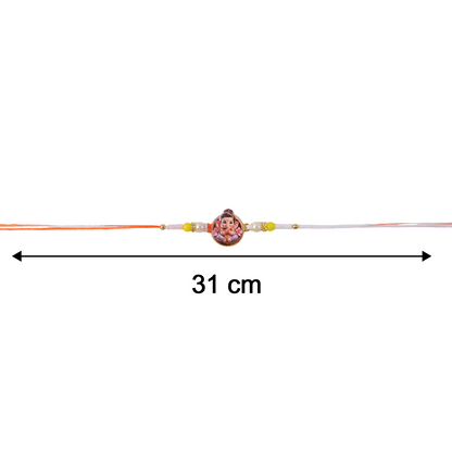 Ganesh Ji Premium Beaded Rakhi Symbol of Blessings & Prosperity (5pcs)