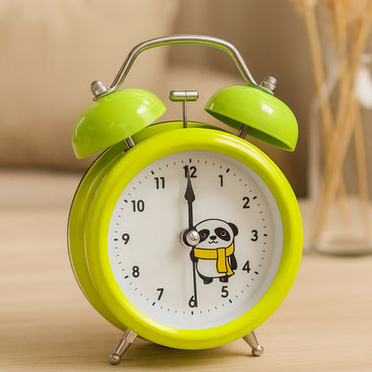 Cute Panda Twin Bell Alarm Clock for Kids | Loud Ring | Retro Desk Clock