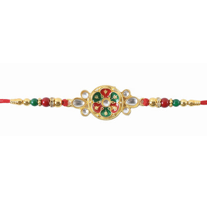 Floral Cluster Stone Designer Rakhi for Brother (5pcs)