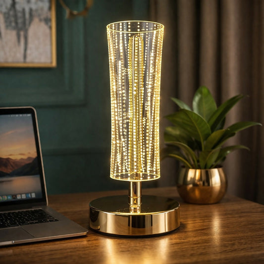 Luxury LED Table Lamp with Crystal Design for Bedroom & Living Room