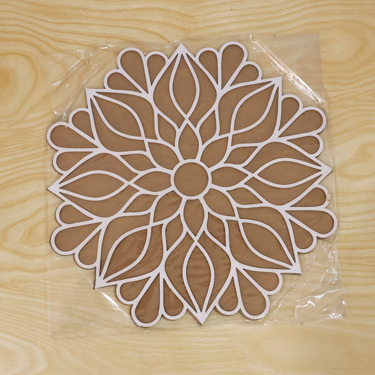 Floral Mandala Rangoli Stencil for Festive Home Entrance and Puja Decoration