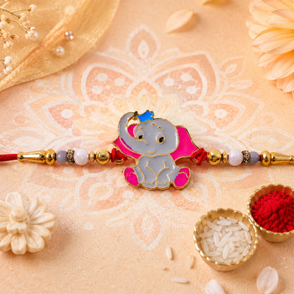 Baby Elephant Rakhi Set with Nut Butterscotch, Pack of 3