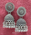 Silver Jhumka Earrings – Elegant Lightweight Oxidised Design
