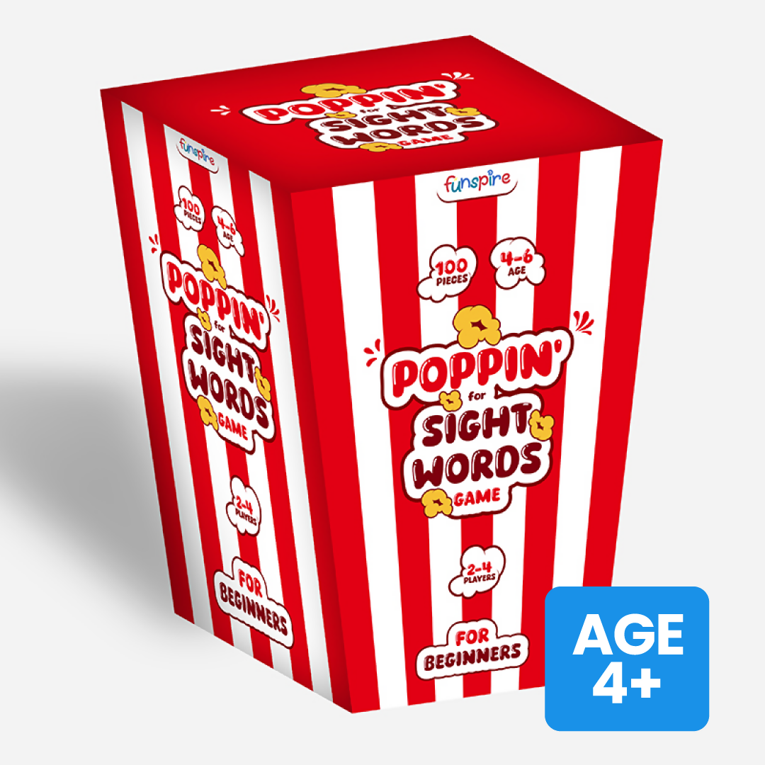 POPPIN FOR SIGHT WORDS GAME - AGE 4-6 (100 CARDBOARD PIECES)