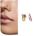Ruby Floral Non-Piercing Nose Clip – Gold Plated Ethnic Elegance