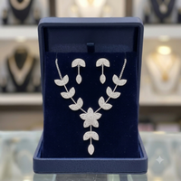 Zirconia Elegance: Silver Plated American Diamond Necklace Set