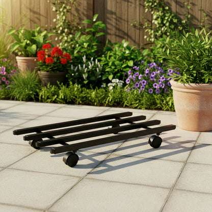 Heavy-Duty Rolling Metal Plant Stand – Mobile Garden Display Trolley