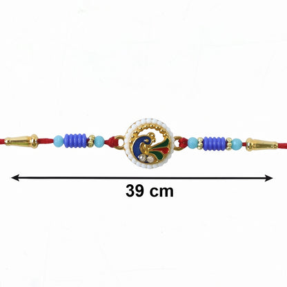 Peacock Pearl Frame Designer Rakhi