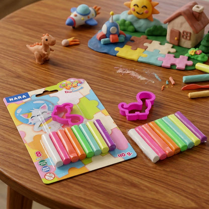 Nara 8 Color Modelling Clay Set with Cutter Creative Play Dough Kit for Kids (40 Gm)