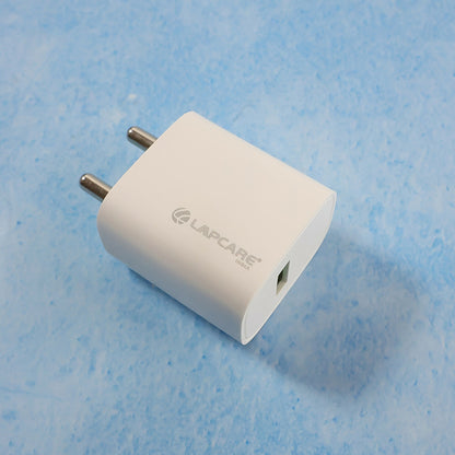 Lapcare USB Fast 20W Charging Adapter with USB to Type C Cable for Smartphones and Devices