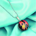 Hanuman Locket Pendant – Glass Framed Orange Enamel Design