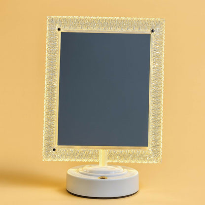 Premium LED Light Up Photo Frame for Table Decor | 5×7 Inch Crystal Border Tabletop Picture Frame with Warm White Lights | Wedding Photo Frame | Bedroom, Living Room, Office Decoration | Gifting for Anniversary, Birthday, Couple & Home Decor