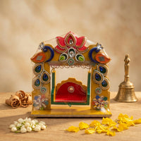 Decorative Yellow Laddu Gopal Jhula Singhasan for Pooja (1 Pc)