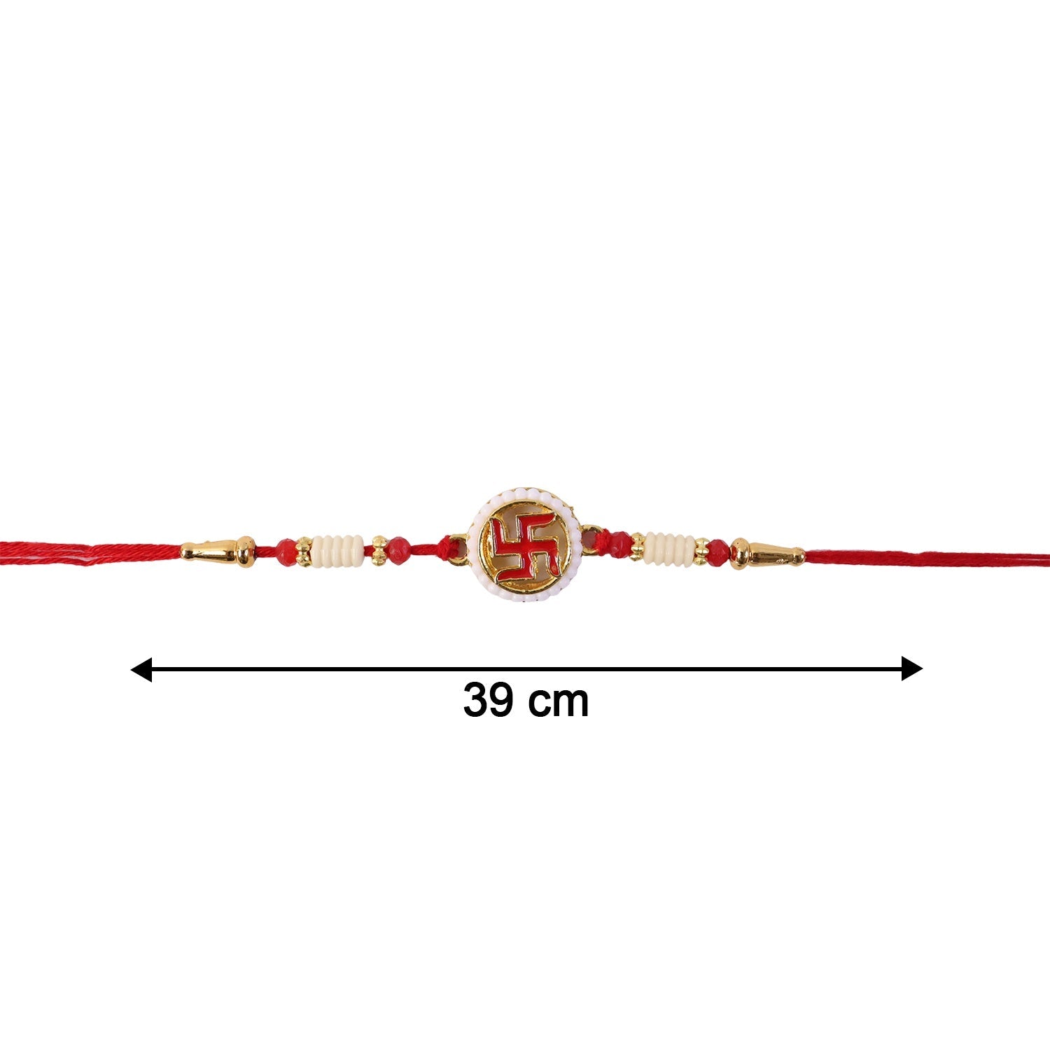 Swastik Pearl Frame Rakhi Traditional Tie for Brothers (10pcs)
