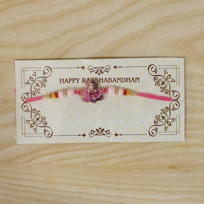 Lord Ganesha on Pink Lotus Designer Rakhi