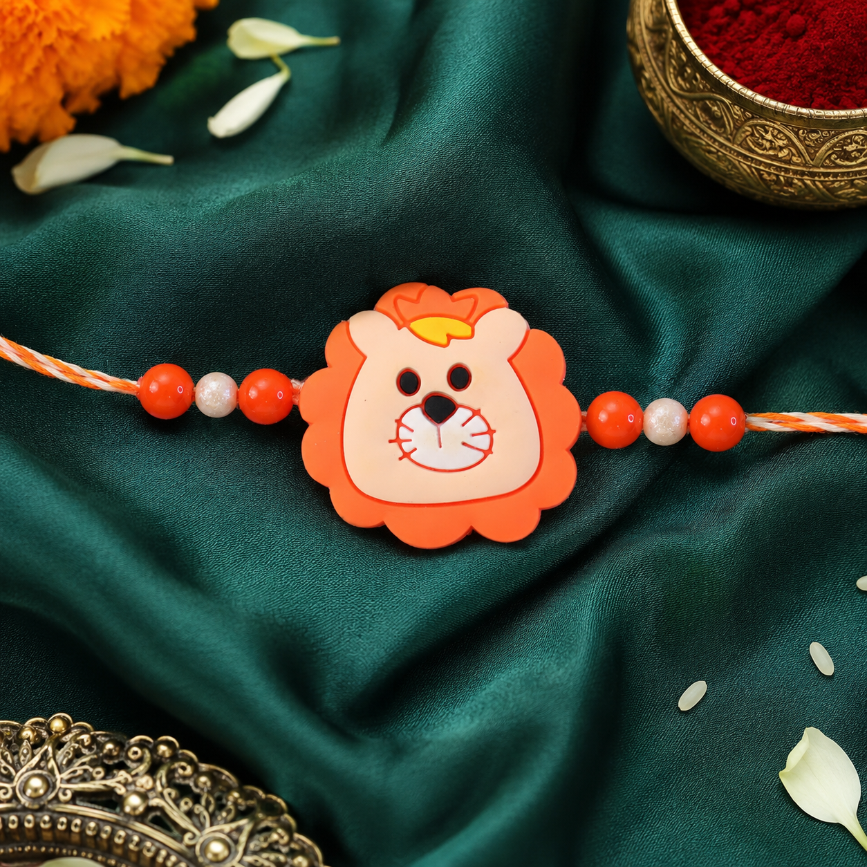 Lion Character Rakhi Beaded Design for Kids Brother (10pcs)