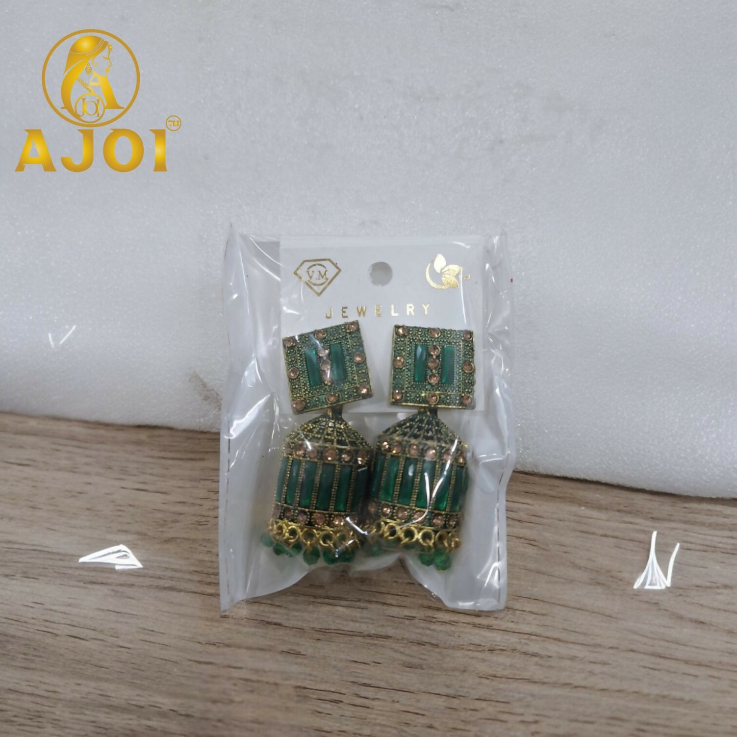 Royal Emerald Green Designer Earrings with Statement Drop and Stone Accents