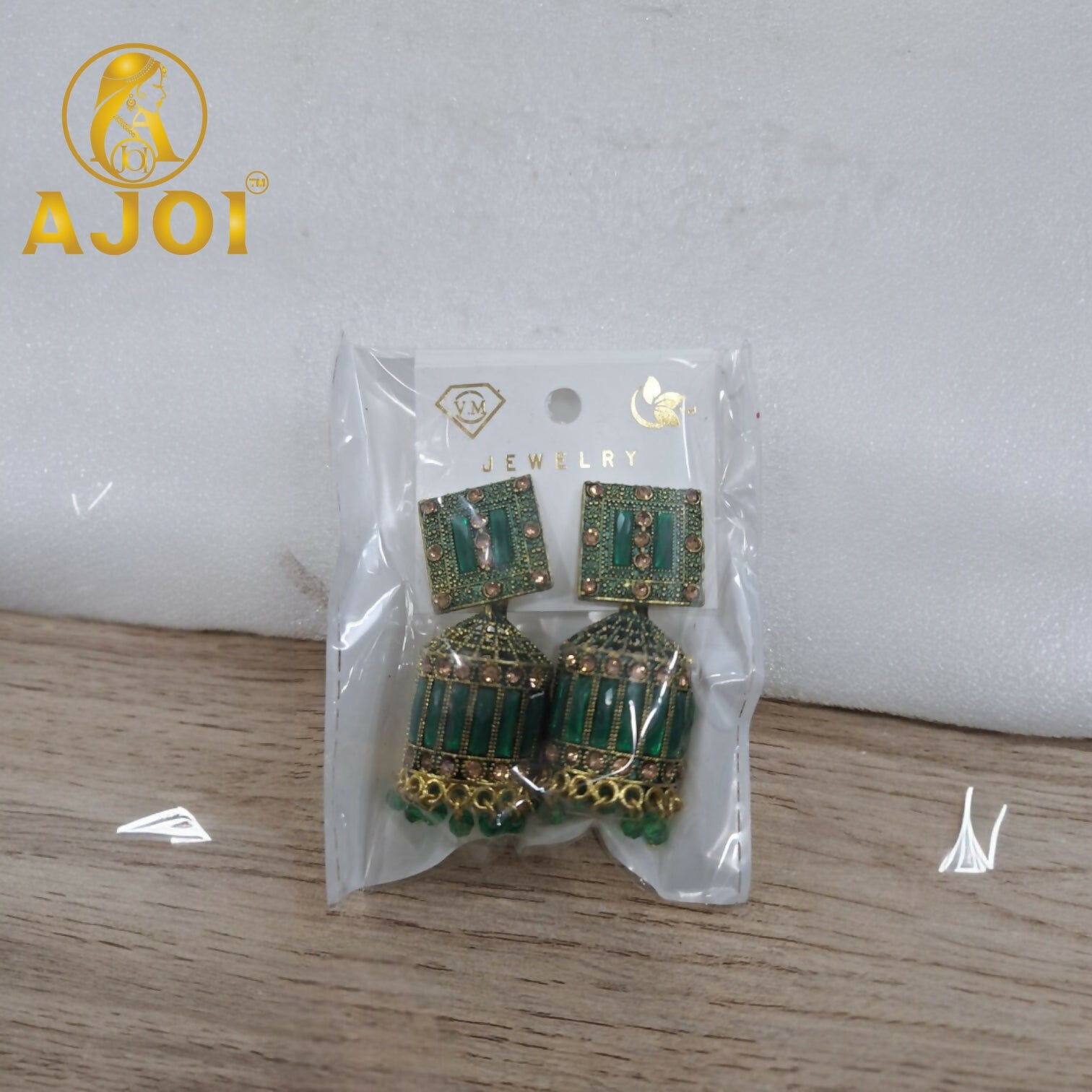 Royal Emerald Green Designer Earrings with Statement Drop and Stone Accents