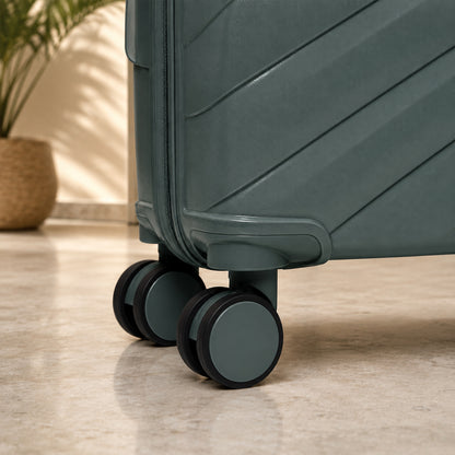 Quartz Grey Hard Shell Trolley Suitcase with 360° Wheels & TSA Lock for Easy Travel
