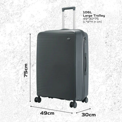 Khaki 28-Inch hard shell luggage with secure number lock front view