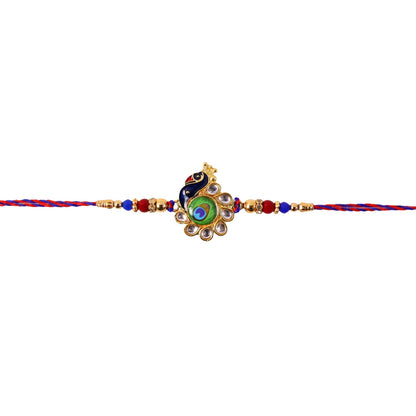 Peacock Feather Rakhi Lightweight Festive Charm (5pcs)