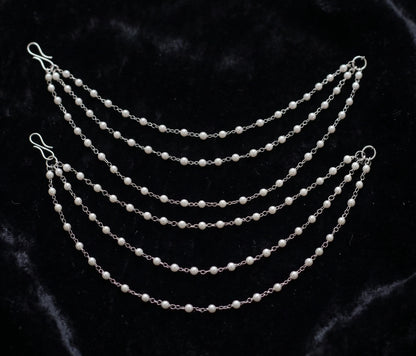 pearl-ear-chain-earrings-for-women-silver-plated-multi-layer-original-imahmupxj6szeevj