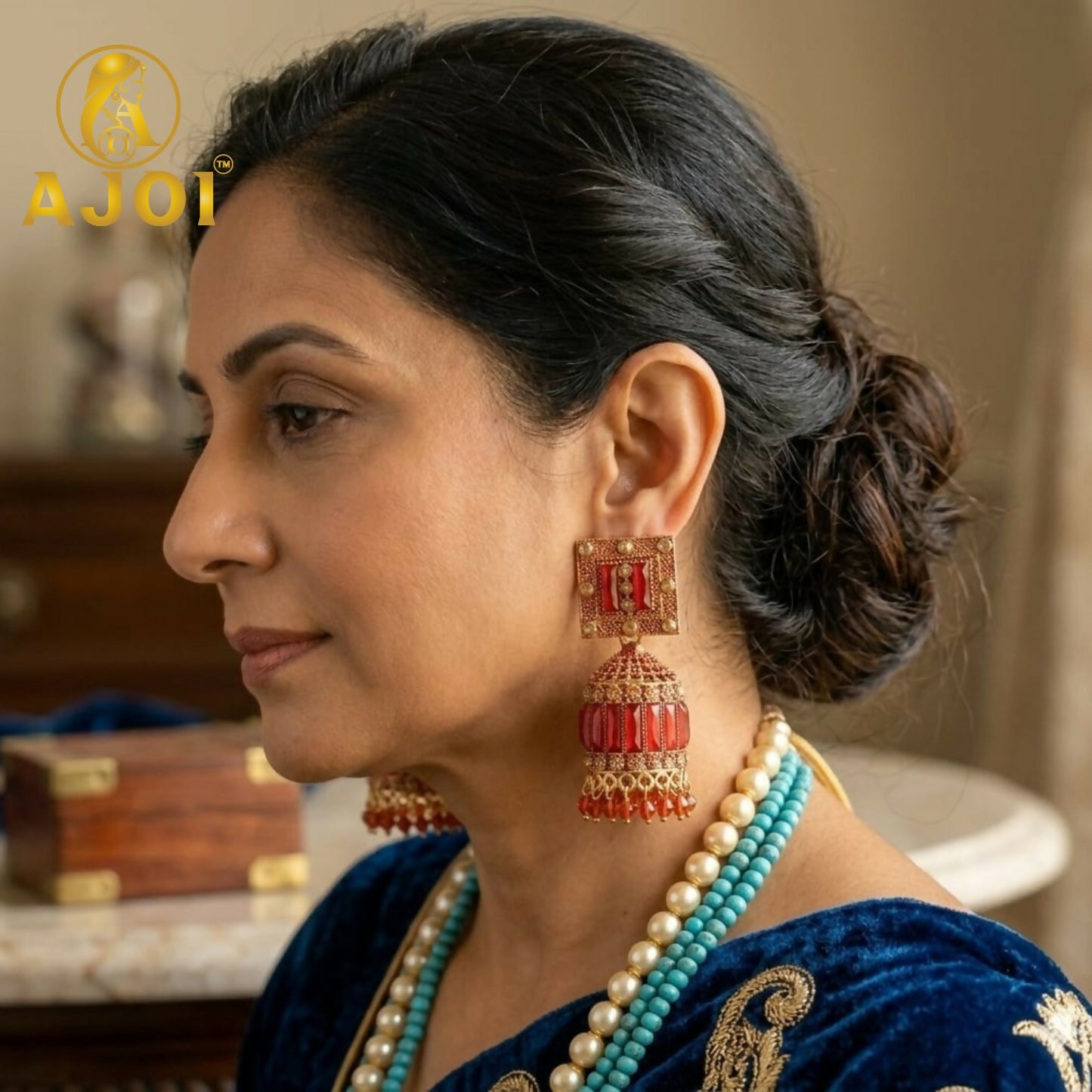 Royal Red Temple Earrings