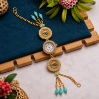 Peacock Eye Designer Bracelet Watch for Women | Gold Tone Fashion Jewellery Wrist Watch