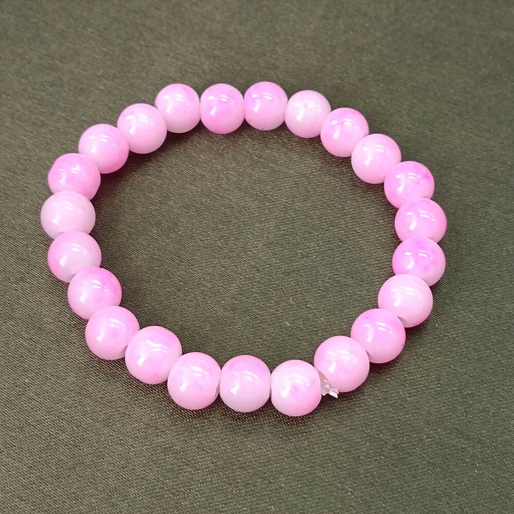 Pink Glass Beads Bracelet