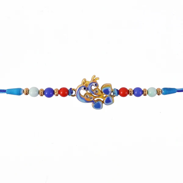 Rakhi – Elegant twin peacock designer festival ornament