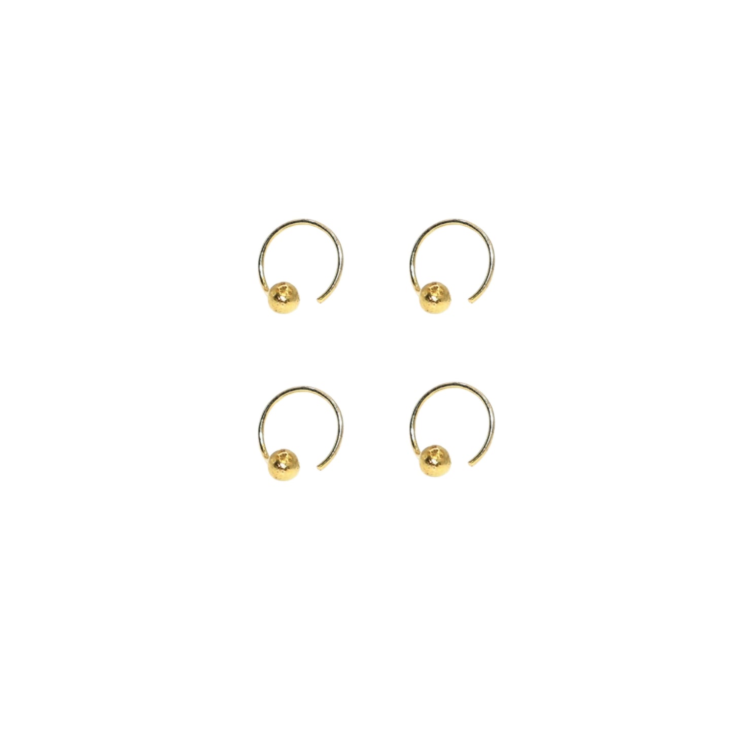 Gold Tiny Bead Hoop nosepin Laung Koka Nathni for women and girls combo pack of 4