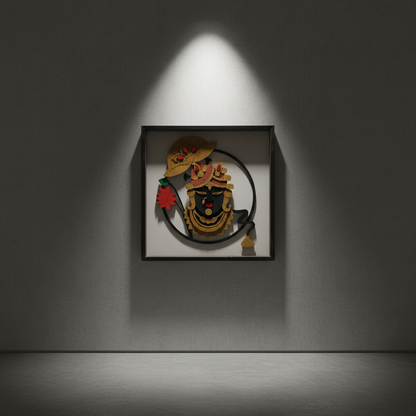 Handcrafted Multi-Layer Wooden Shreenathji Wall Art – 3D Frame | Divine Home Temple Decor | Traditional Handmade Spiritual Wall Hanging