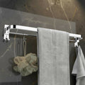 Folding Towel Rod – Space-Saving Wall Mount with Hooks for Bathroom