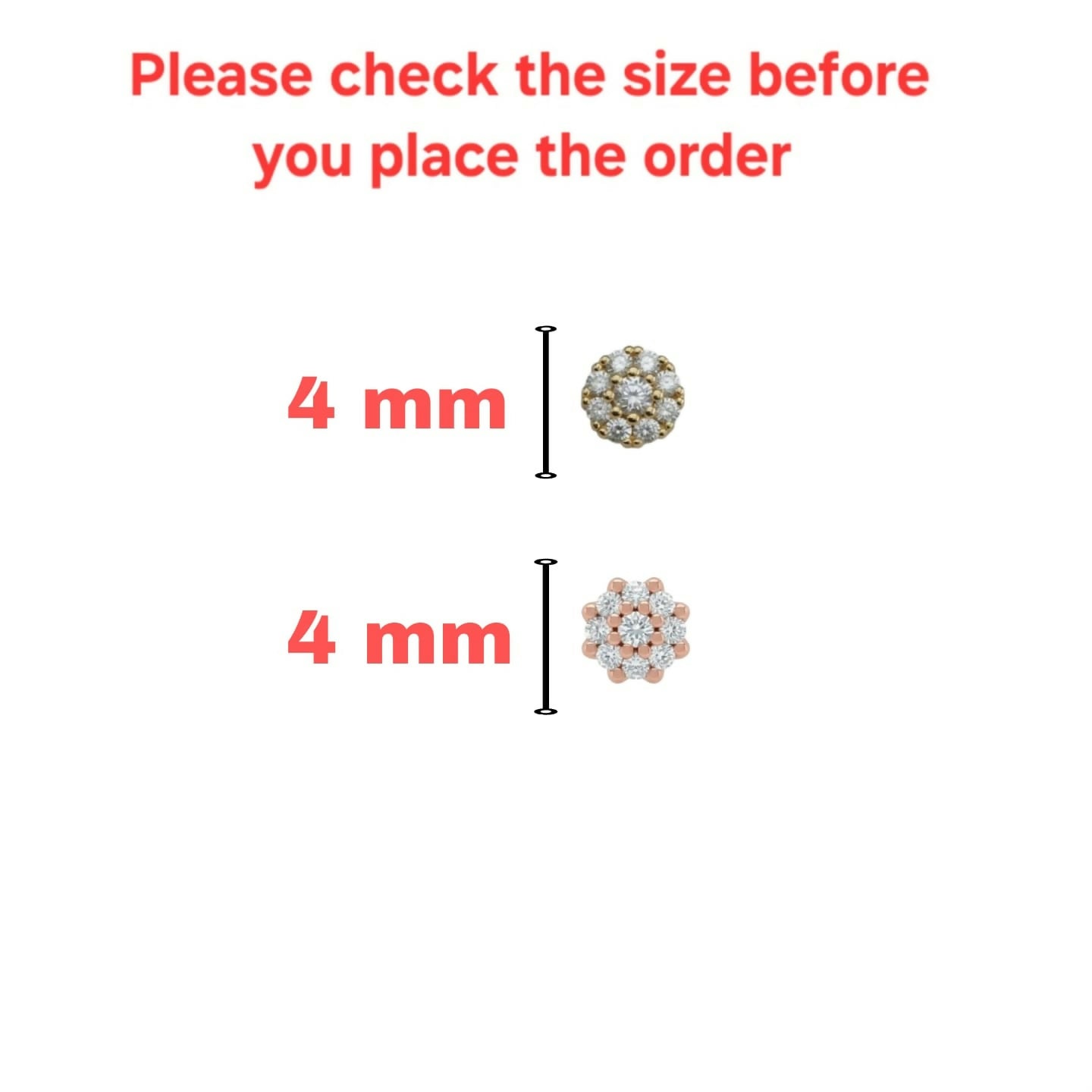 Rose gold plated flower stud earrings with flat-back posts for comfortable wear
