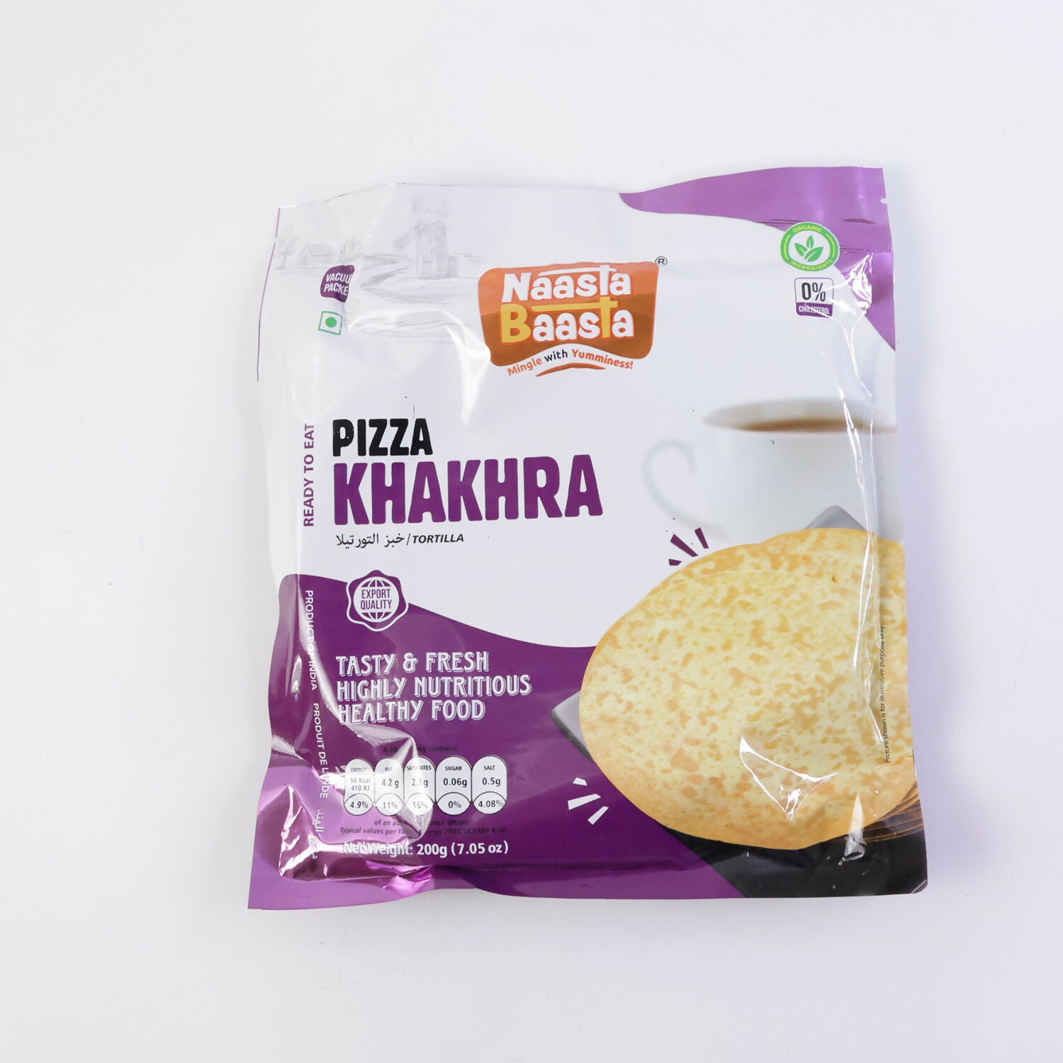 Naasta Baasta Pizza Khakhra Crispy & Cheesy Whole Wheat Ready to Eat Snack (200gm)