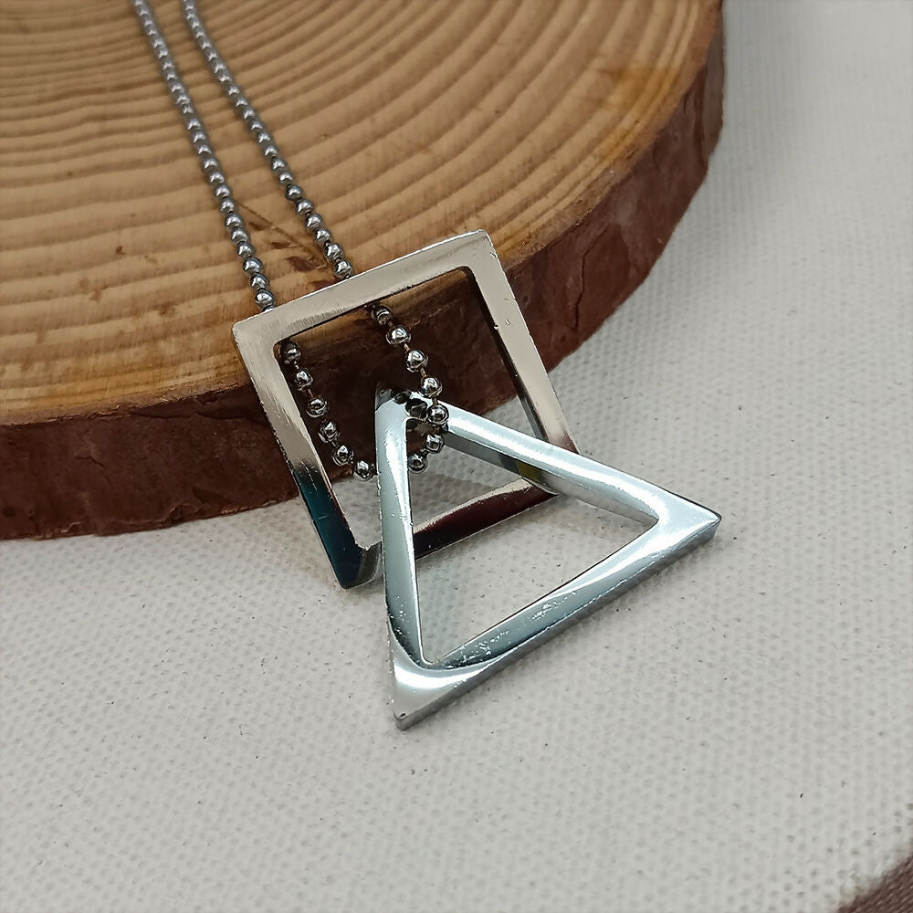 Square And Triangle Chain Pendant For Men