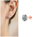 Rose Plated AD Solitaire Flat Back Stud Earrings – Comfortable Sparkle