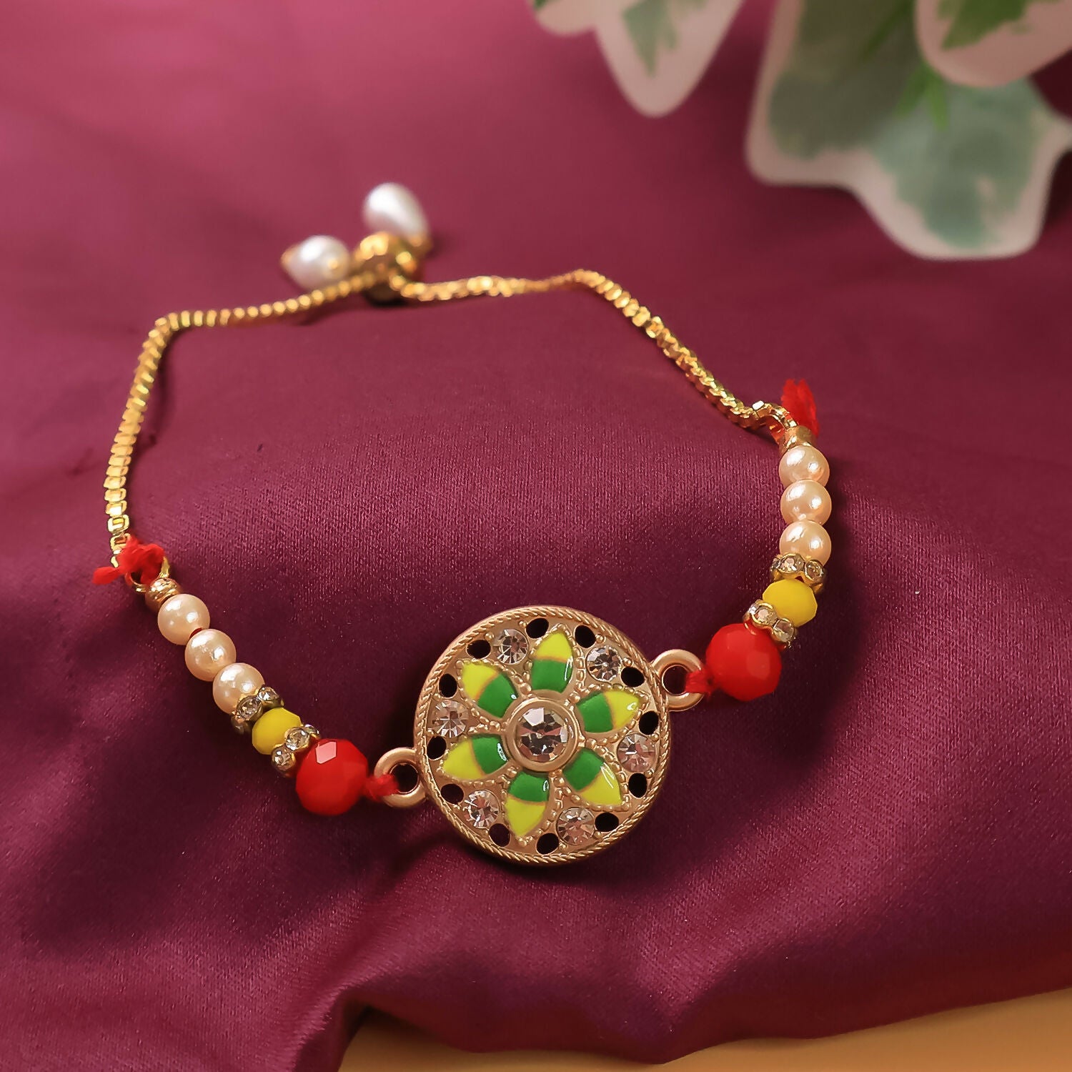 Handcrafted Rakhi and bracelet set