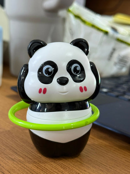 Wind-Up Rotating Panda Toy with Spinning Ring for Kids