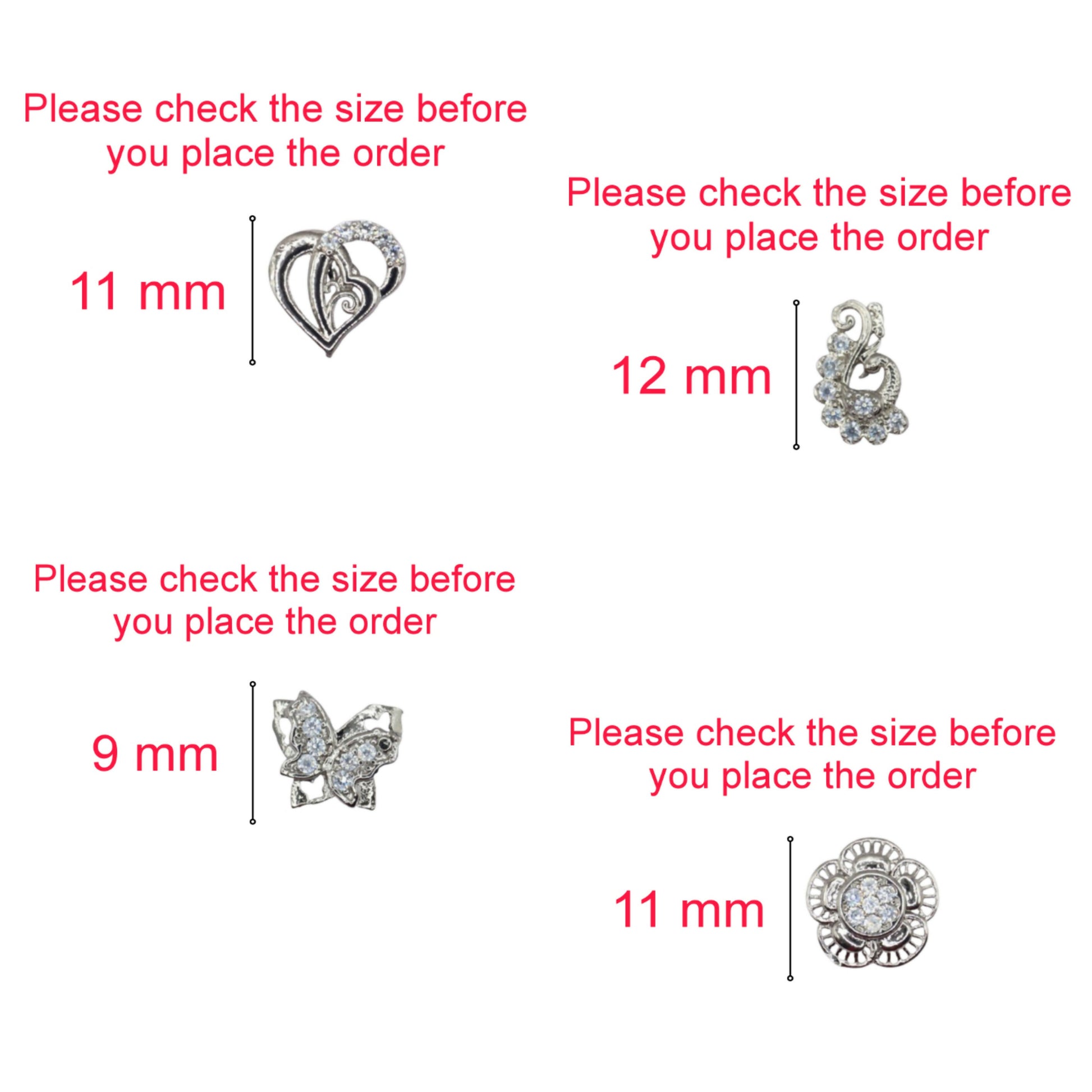 Elegant peacock and heart sterling silver stud earrings with micro-pave cubic zirconia stones